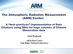 The Atmospheric Radiation Measurement (ARM)