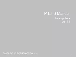 1 P-EHS Manual for suppliers