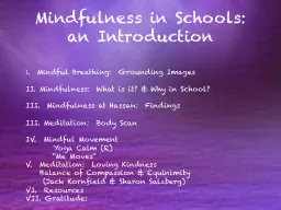 Mindfulness in Schools:
