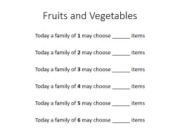 水果和蔬菜 今天，