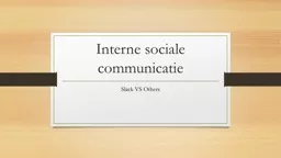 Interne sociale communicatie