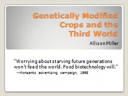 Genetically Modified Crops and the