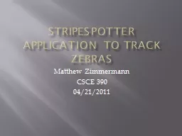 StripeSpotter  Application to Track Zebras
