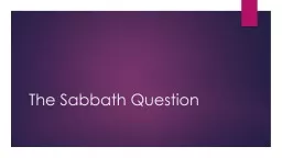 The Sabbath Question Luke 14: 1- 6