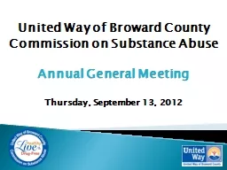 United Way of Broward County  Commission on Substance Abuse