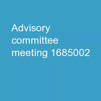Advisory Committee Meeting
