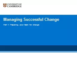 Managing Successful Change