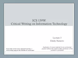 ICS 139W Critical Writing on Information Technology