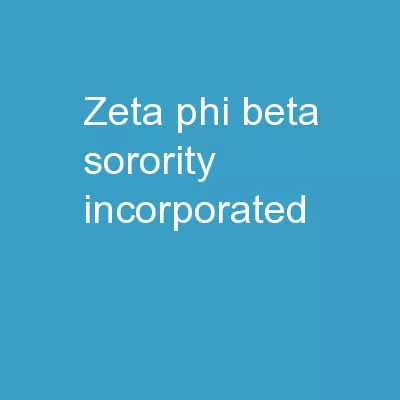 Zeta Phi Beta Sorority, Incorporated