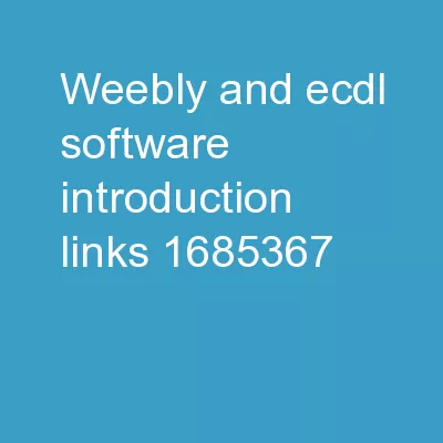 Weebly  and ECDL Software Introduction Links