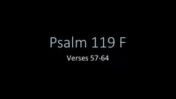 Psalm 119 F Verses 57-64