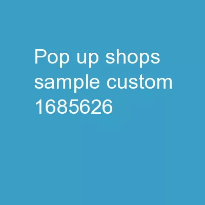 Pop-Up  Shops Sample Custom