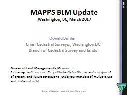 MAPPS  BLM Update Washington, DC, March 2017