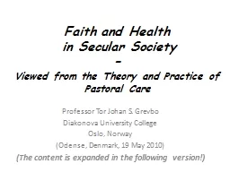 Faith  and Health  in  Secular