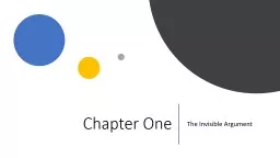 Chapter One The Invisible Argument