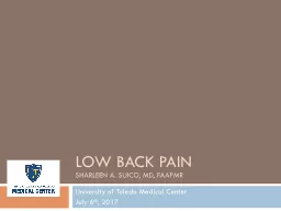 Low back pain sharleen  a.