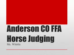 Anderson CO FFA Horse Judging