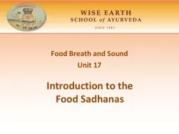 Introduction to the  Food Sadhanas