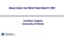 Analyzing the New Farm Safety Net