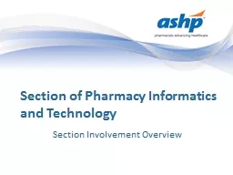 Section of Pharmacy Informatics and Technology