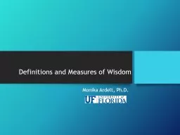 Definitions and Measures of Wisdom