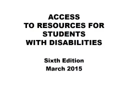 ACCESS  TO RESOURCES FOR STUDENTS