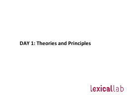 DAY 1: Theories and Principles