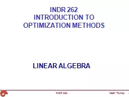 INDR 262 INTRODUCTION TO O