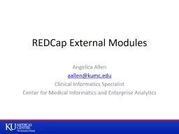 REDCap External Modules Angelica Allen