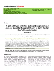 Review A Critical Study on Ethno Cultural D enigration