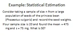 Example: Statistical Estimation