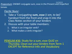 Propositum : DWBAT conjugate sum,