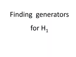 Finding  generators f or H