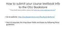 How to submit your course textbook info to the OSU Bookstore