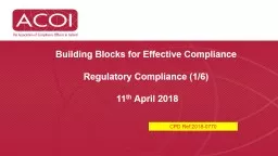 Building Blocks for Effective Compliance