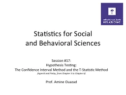 Statistics  for Social and