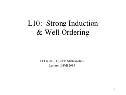 Strong  Induction  EECS 203:  Discrete