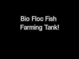 Bio Floc Fish Farming Tank!