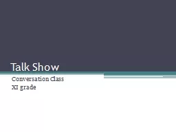 Talk Show Conversation Class