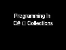 Programming in C# 	 Collections