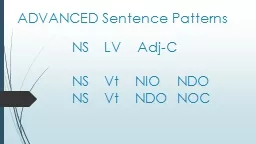 ADVANCED Sentence Patterns