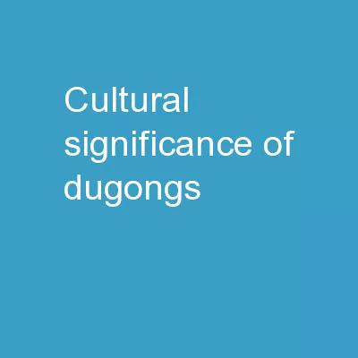 Cultural significance of dugongs