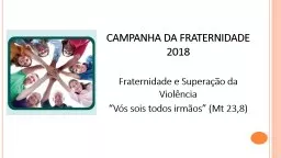 CAMPANHA  DA FRATERNIDADE 2018