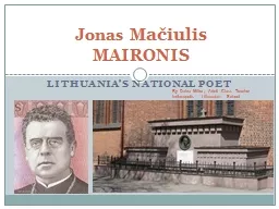 Lithuania’s National Poet