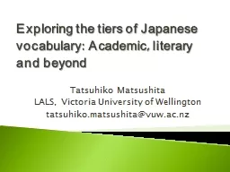 Exploring the tiers of Japanese vocabulary: Academic, literary and