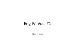 Eng IV: Voc. #1 Humans Word(s) & (PofS)