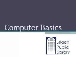 Computer Basics Class Agenda