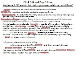 Ch. 4 Folk and Pop Culture