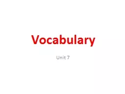 Vocabulary   Unit 7 barrier