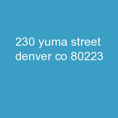 230 Yuma Street Denver, CO 80223